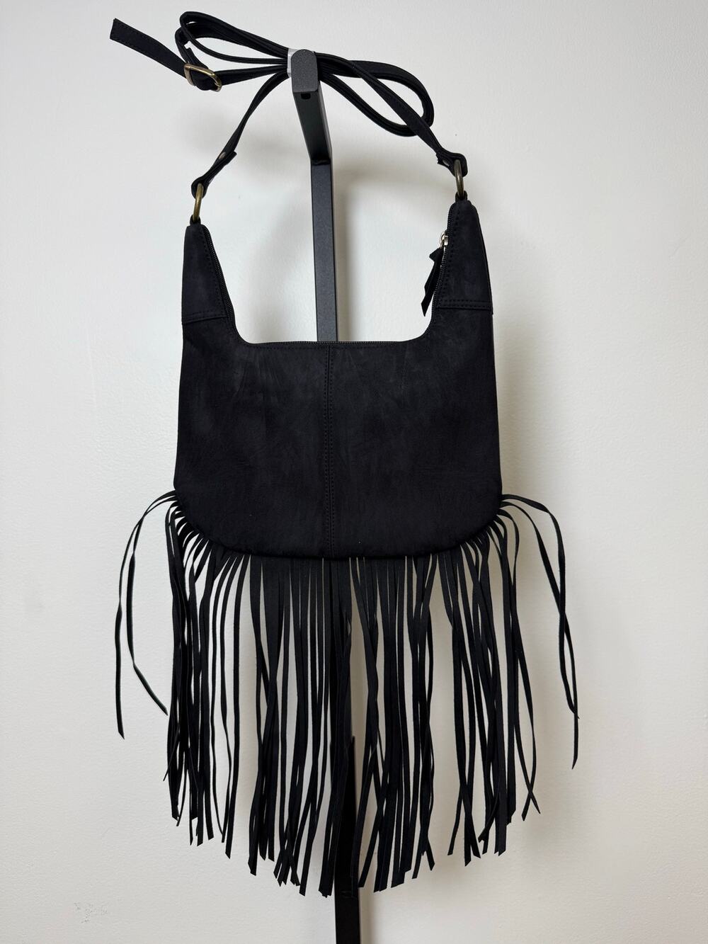 Black Fringe Crossbody Bag